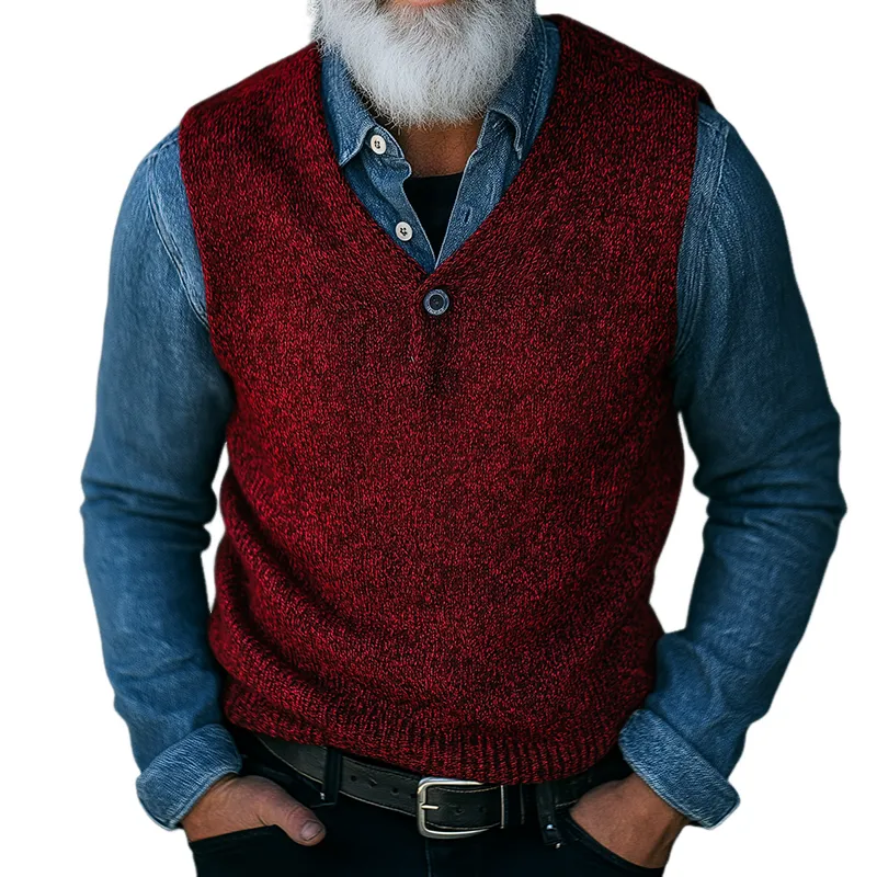 Men's Retro Casual Knitted Vest MTA1029K4TO sold by Manly