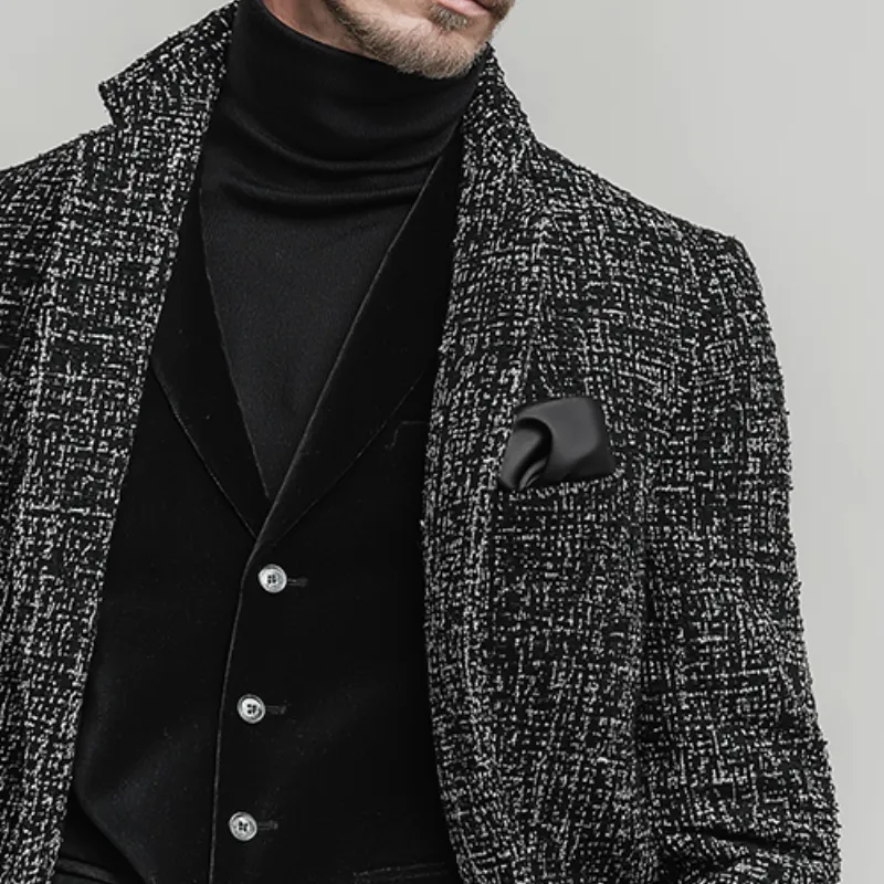 Men's Retro Casual Tweed Stand Collar Jacket MTA1060K2TO sold by Manly product image thumbnail 3