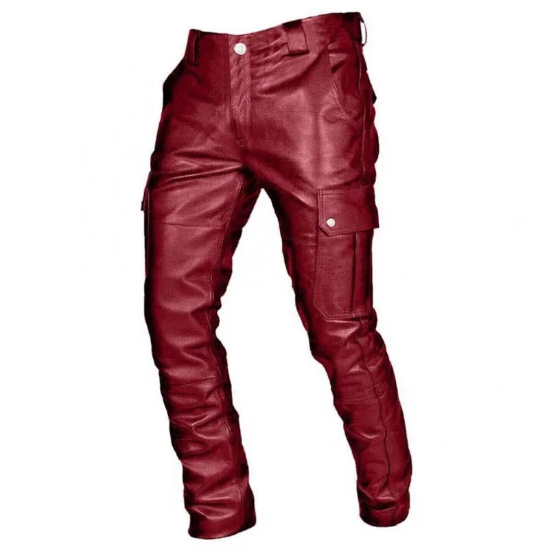 Men's Vintage Multi-Pocket Leather Trousers 81855564M sold by Manly
