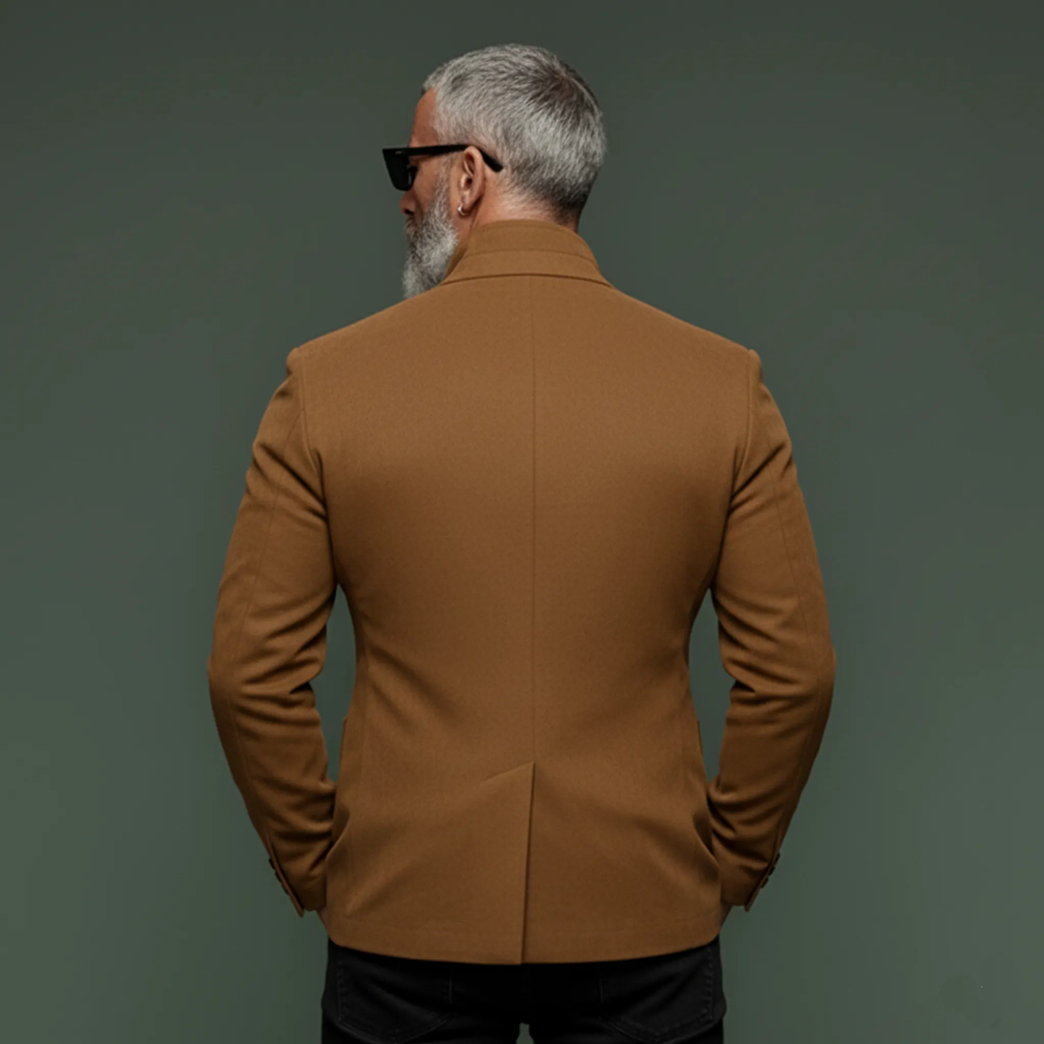 Men's Classic Retro Embroidered Faux Suede Slim-fit Blazer MTA1098K0K sold by Manly product image thumbnail 4