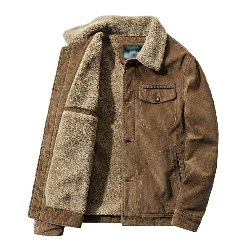 Men's Vintage Lapel Fleece Corduroy Jacket 33782458M sold by Manly