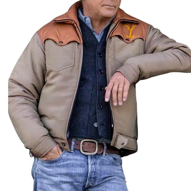 Men's Vintage Color Block Pocket Lapel Jacket 87641533Y sold by Manly