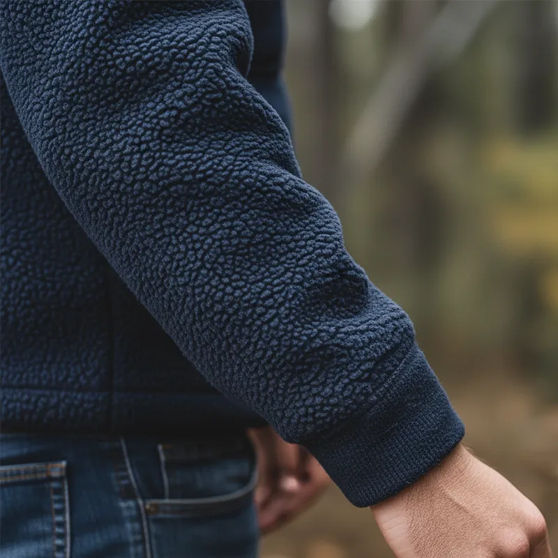 Men's Winter Retro Fleece Half-Zip Warm Sweatshirt MTA1424K5P sold by Manly product image thumbnail 4