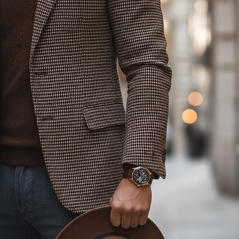 Men's Winter Retro Plaid Faux Wool Warm Coat MTA1422K1P sold by Manly product image thumbnail 4