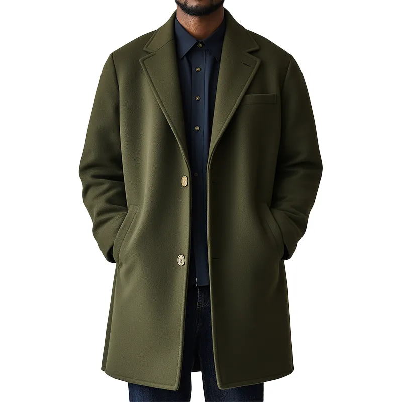 Men's Winter Retro Solid Color Straight-cut Coat MTA1496K4P sold by Manly