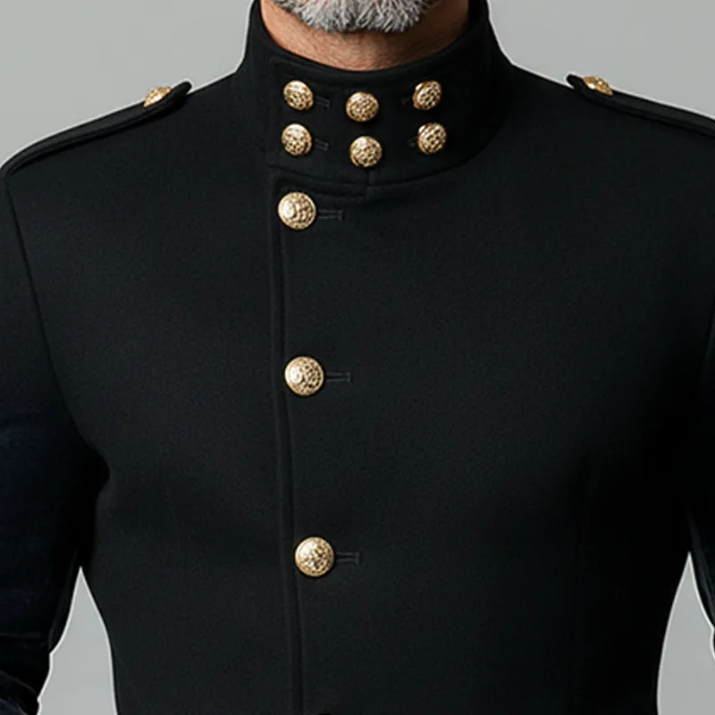 Men's Solid Color Stand Collar Button Slim Fit Jacket MTA1383K8X sold by Manly product image thumbnail 2