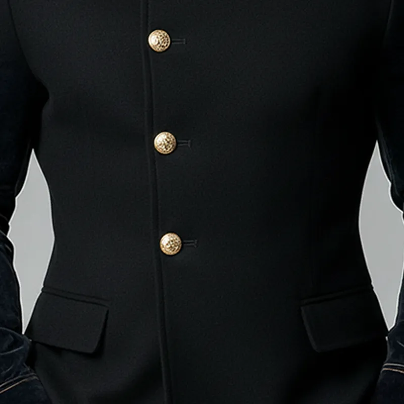 Men's Solid Color Stand Collar Button Slim Fit Jacket MTA1383K8X sold by Manly product image thumbnail 4