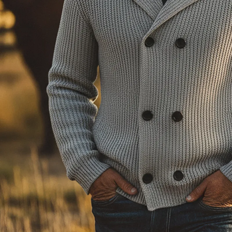 Men's Casual Solid Color Double-Breasted Knit Cardigan MTA1342K2X sold by Manly product image thumbnail 4