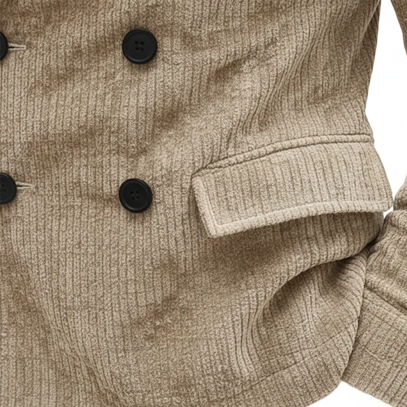 Men's Winter Retro Corduroy Double-Breasted Warm Jacket MTA1358K0P sold by Manly product image thumbnail 5