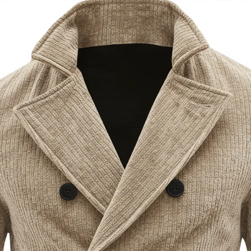 Men's Winter Retro Corduroy Double-Breasted Warm Jacket MTA1358K0P sold by Manly product image thumbnail 3