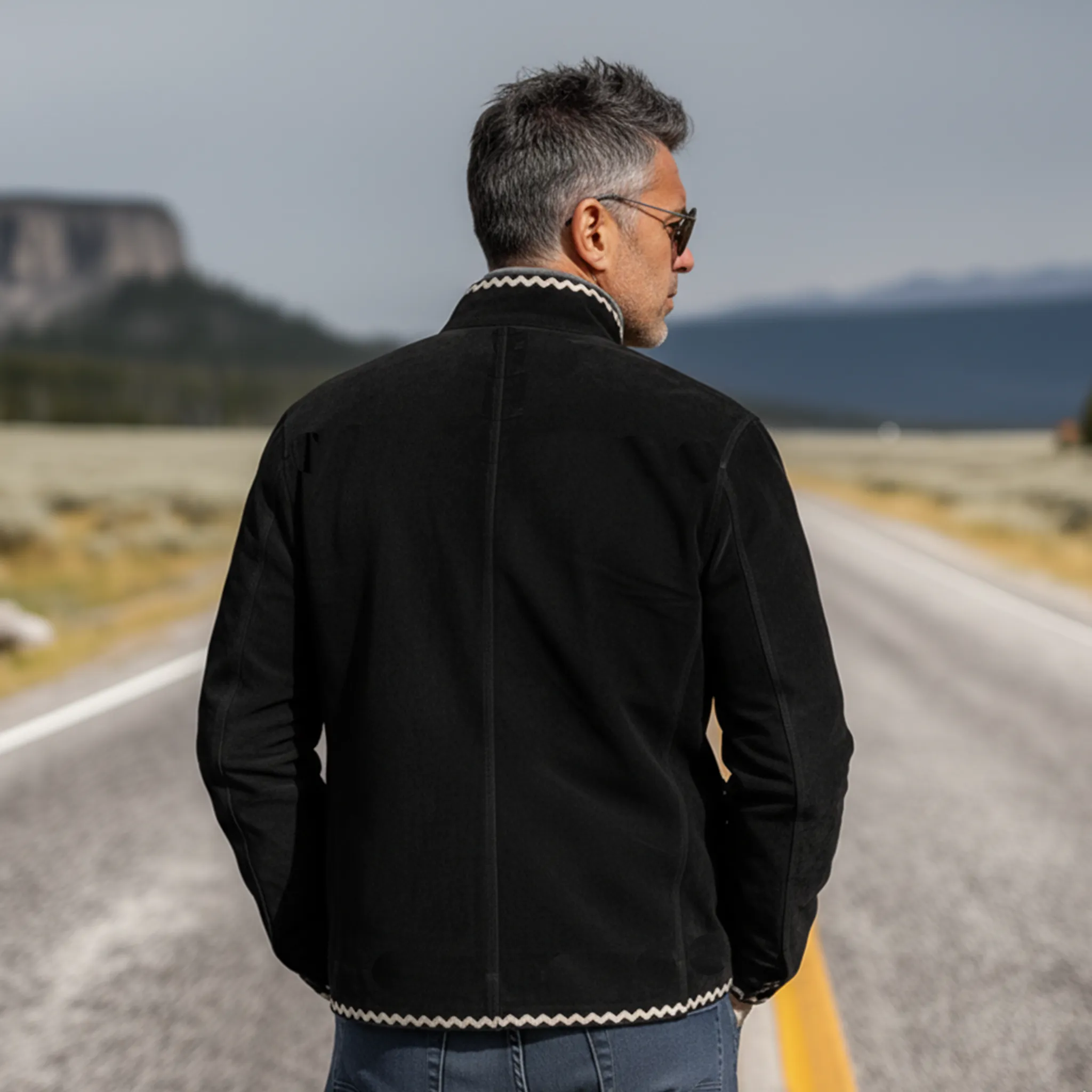 Men's Classic Retro Stand-up Collar Faux Velvet Jacket MTA1200K5K sold by Manly product image thumbnail 4