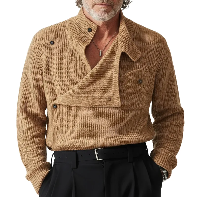 Men's Urban Style Camel Knit Sweater MTA1333K8U sold by Manly