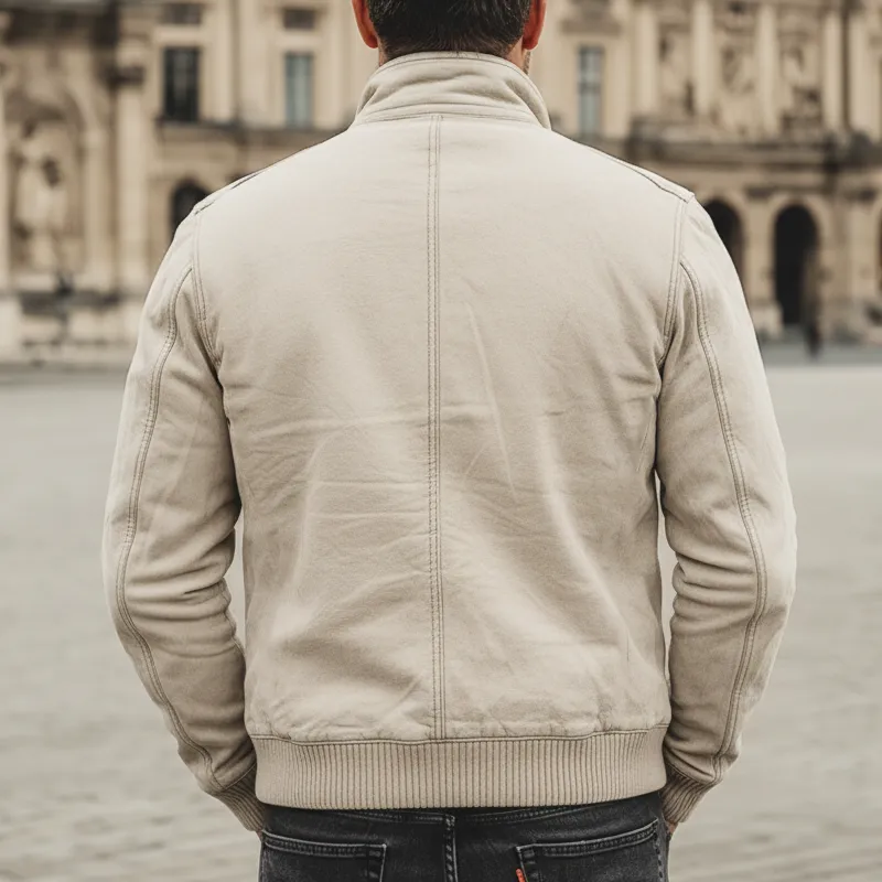 Men's Urban Light Gray Cotton Blend Lapel Jacket MTA1324K7U sold by Manly product image thumbnail 4