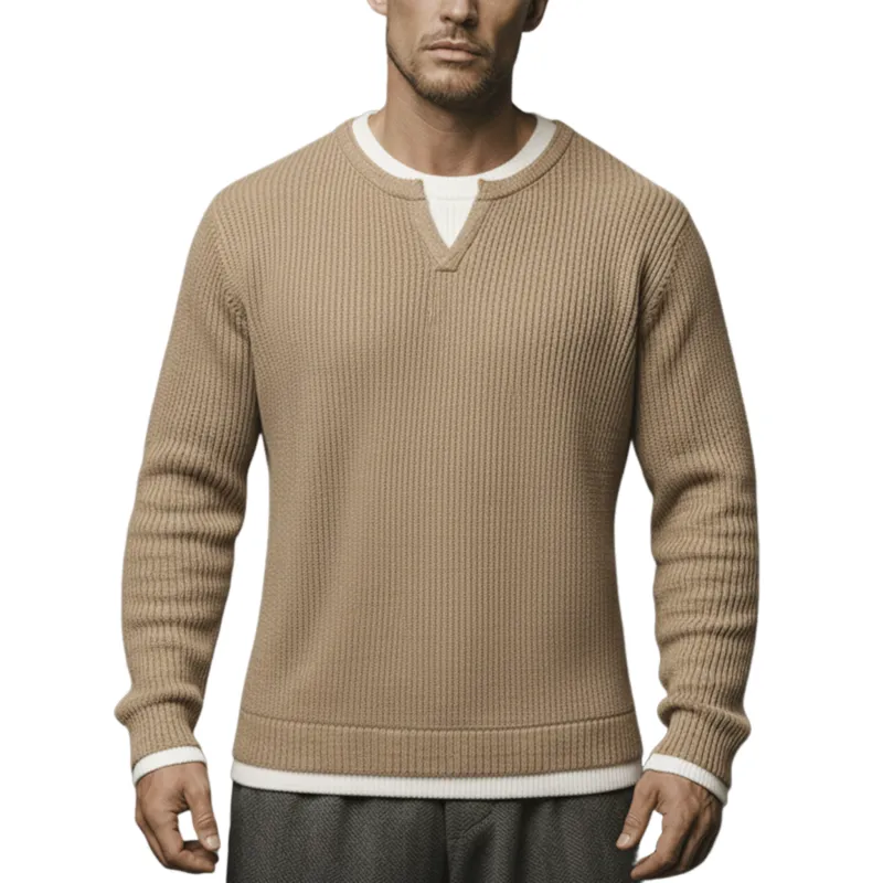 Men's Classic Casual Two-piece Pullover Sweater MTA1213K6K sold by Manly