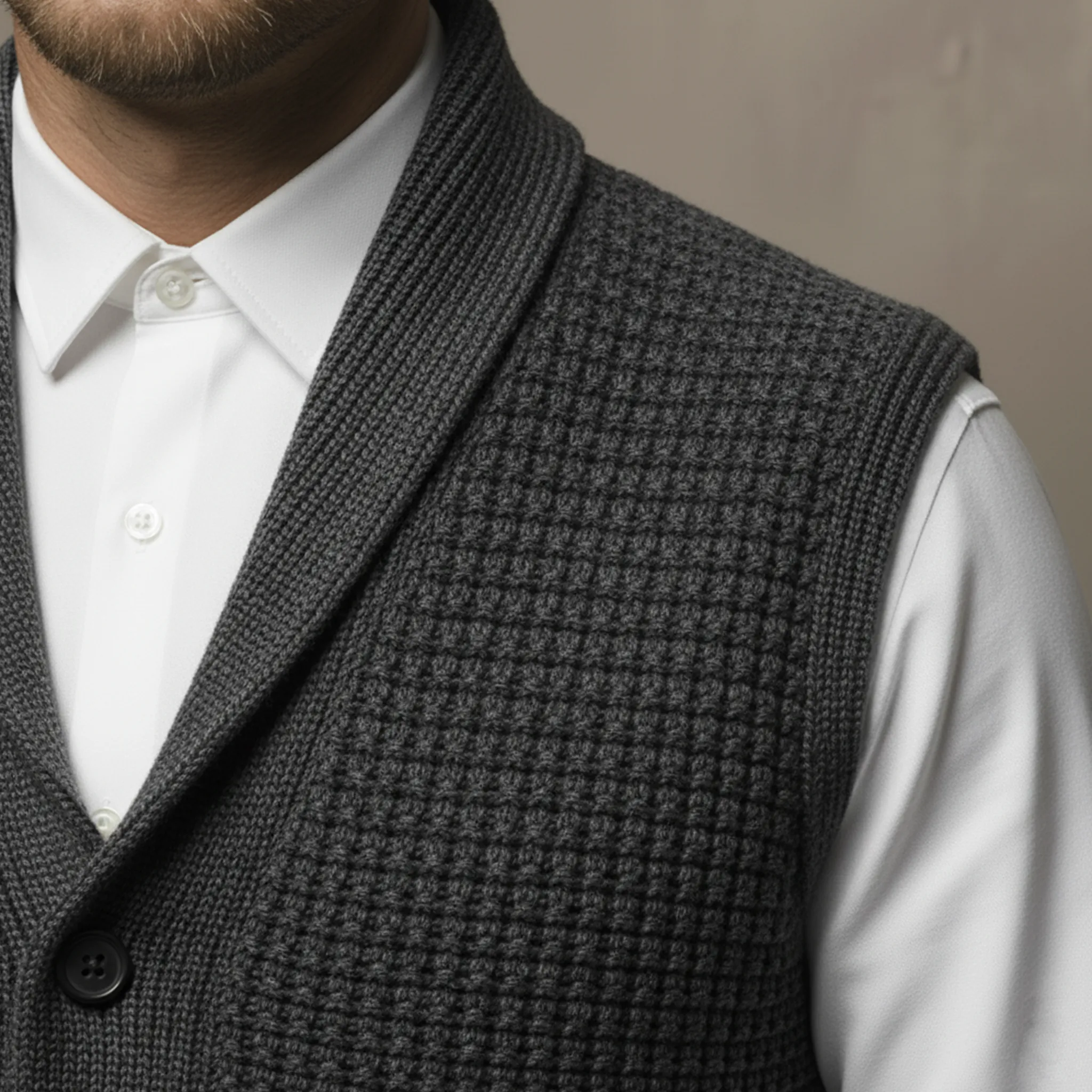Men's Classic Retro Shawl Collar Knitted Vest MTA1201K8K sold by Manly product image thumbnail 5