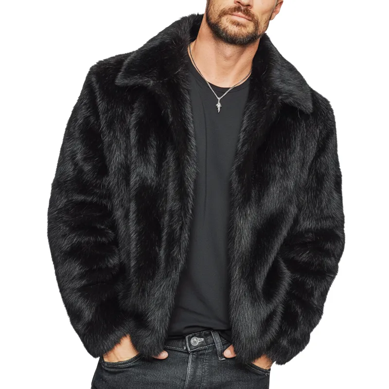 Men's Winter Warm Faux Fleece Mink Zip-up Jacket MTA1208K3U sold by Manly