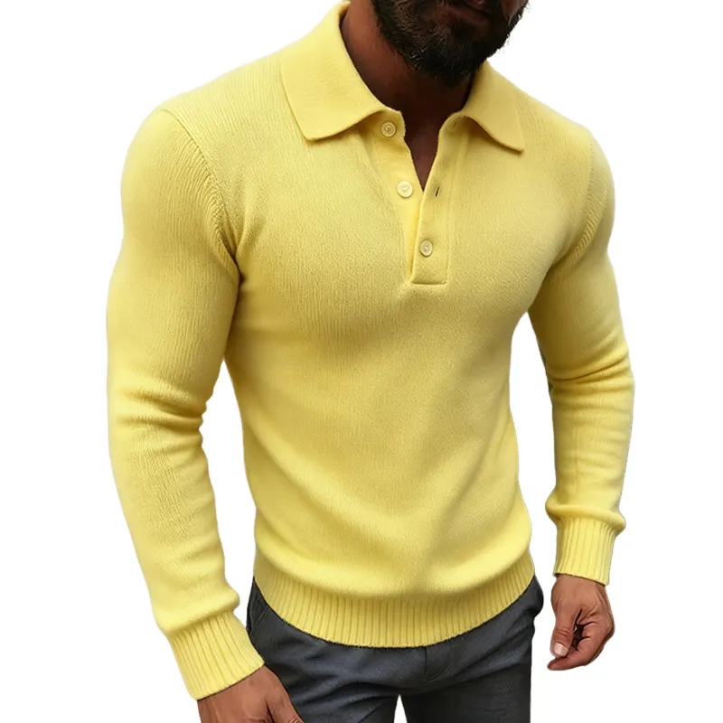 Men's Retro Casual Knitted Polo Sweater MTA1183K6TO sold by Manly