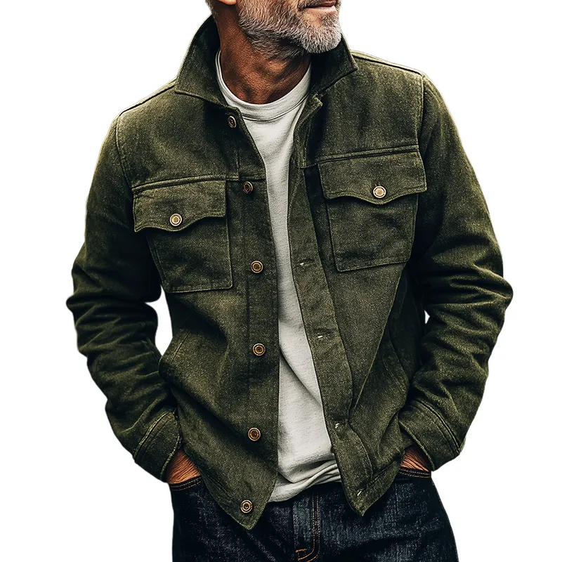 Men's Retro Casual Lapel Button Jacket MTA1103K9TO sold by Manly