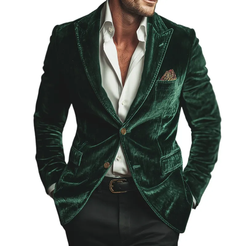 Men's Retro Casual Velvet Blazer MTA1292K6TO sold by Manly