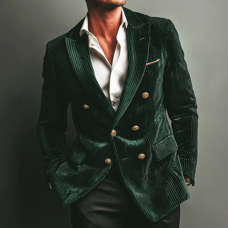 Men's Retro Casual Velvet Ribbed Blazer MTA1261K8TO sold by Manly product image thumbnail 2