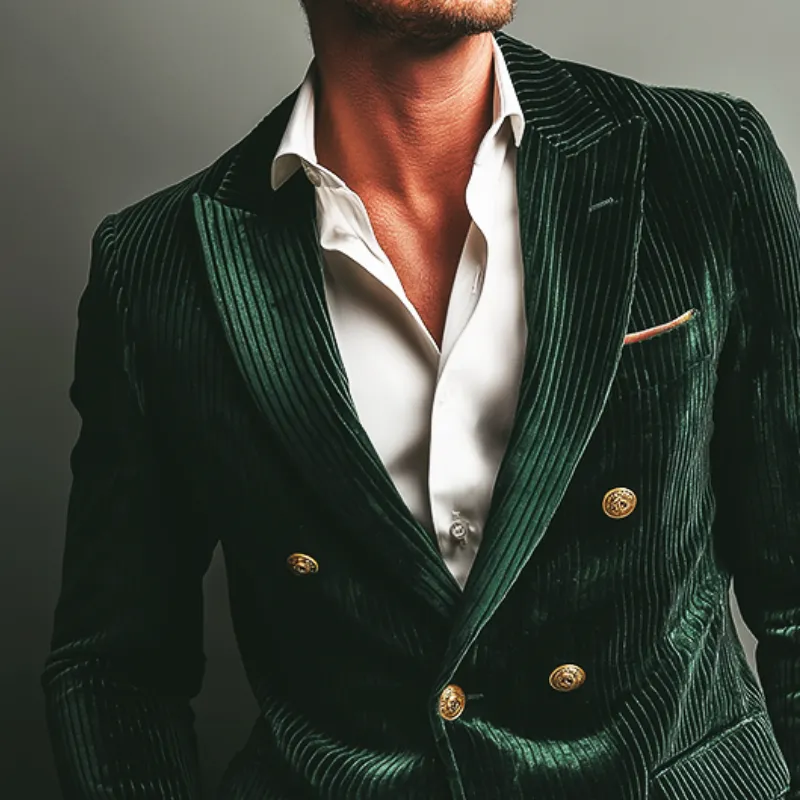 Men's Retro Casual Velvet Ribbed Blazer MTA1261K8TO sold by Manly product image thumbnail 3