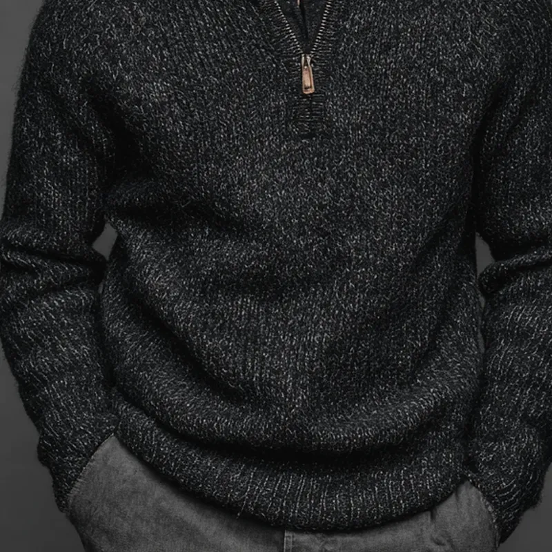 Men's Stand-up Collar Half-zip Basic Knit Pullover Sweater MTA1763K6X sold by Manly product image thumbnail 2