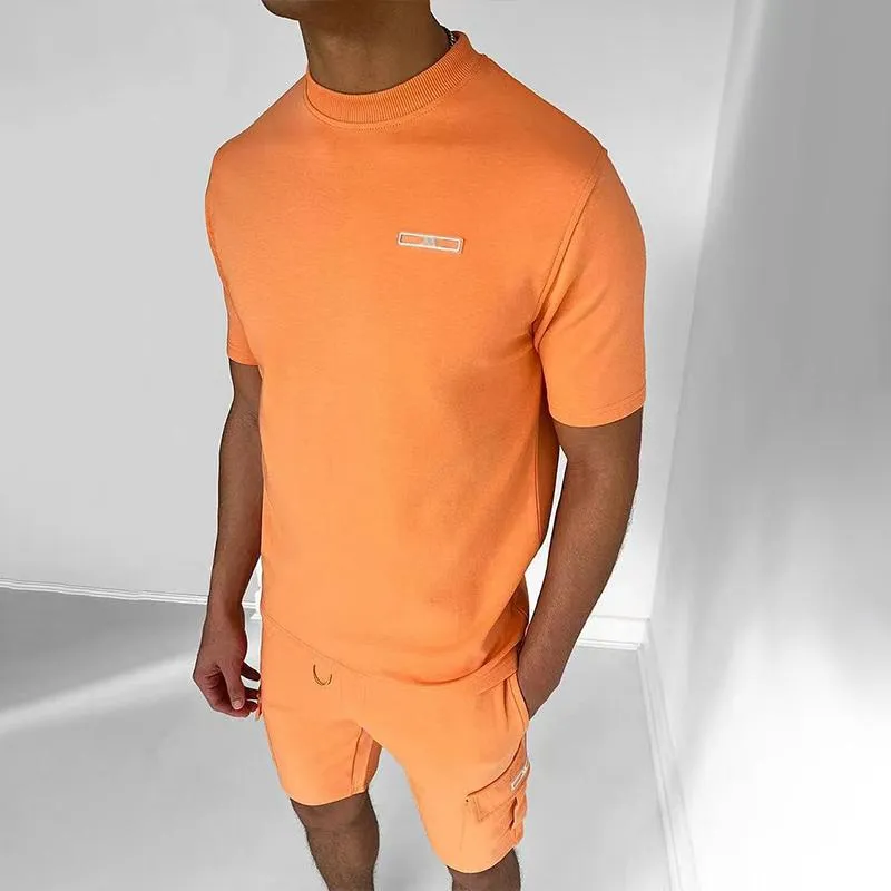 Men's Solid Round Neck Short Sleeve T-shirt Shorts Sports Casual Set 25986168Z sold by Manly product image thumbnail 4