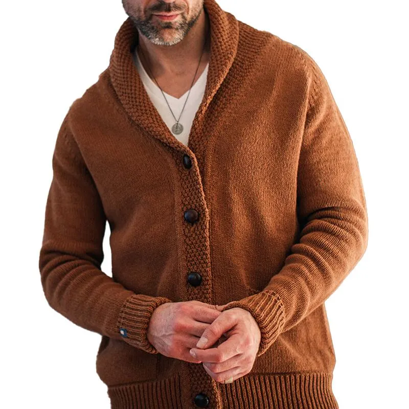 Men's Vintage Solid Color Single Breasted Knit Cardigan Jacket 28640705X sold by Manly