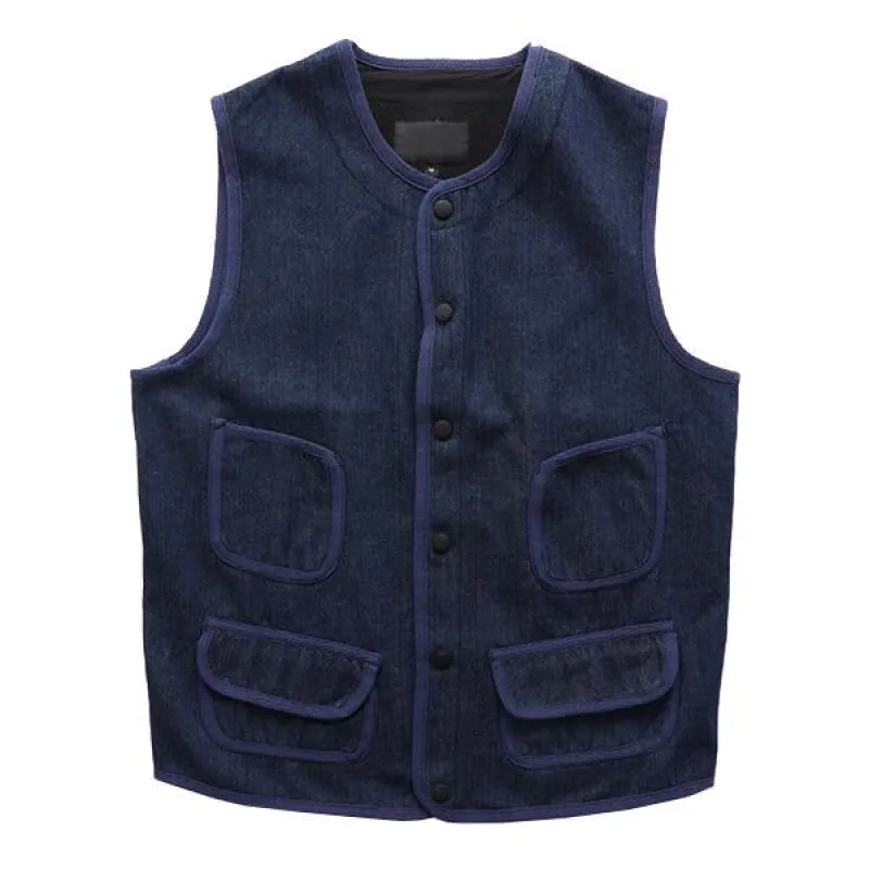 Men's Vintage Thin Fleece Workwear Denim Vest 89962464M sold by Manly