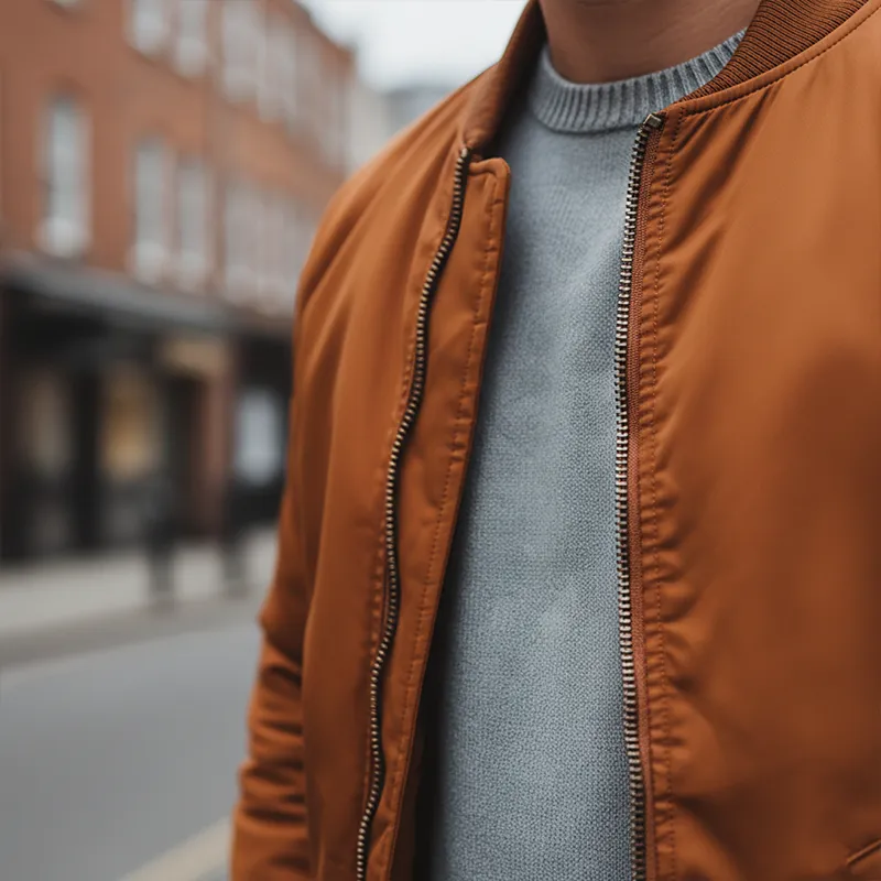 Men's Retro Polyester Blend Quilted Bomber Jacket MTA1528K7P sold by Manly product image thumbnail 3