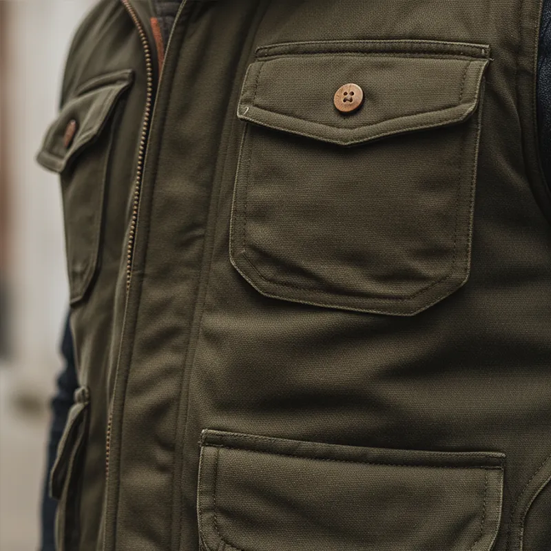 Men's Winter Retro Fur Collar Zipper Vest MTA1579K0P sold by Manly product image thumbnail 5