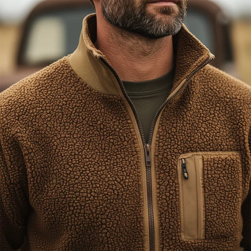 Men's Winter Retro Fleece Zip-Up Jacket MTA1593K3P sold by Manly product image thumbnail 3