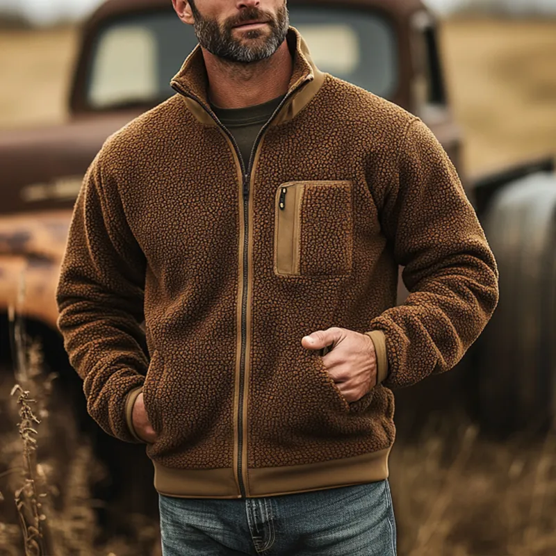 Men's Winter Retro Fleece Zip-Up Jacket MTA1593K3P sold by Manly product image thumbnail 2