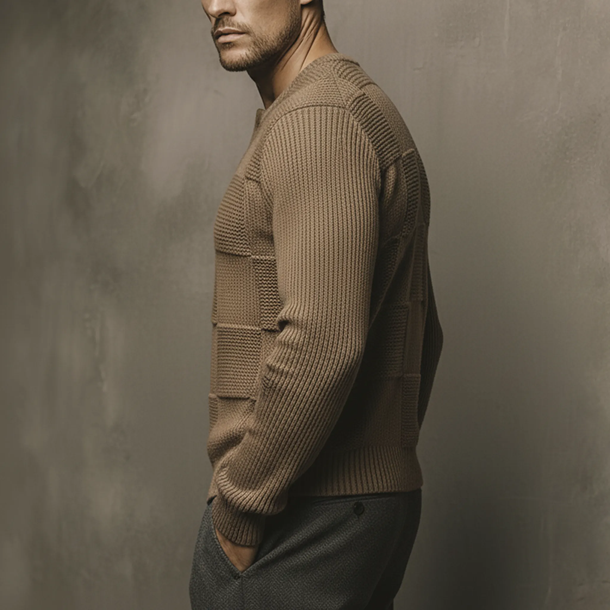 Men's Classic Casual Henry Slim Fit Sweater MTA1494K1K sold by Manly product image thumbnail 3