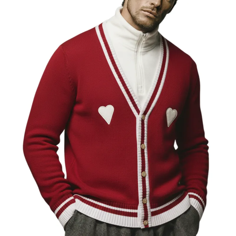 Men's Casual And Stylish Red Knitted Cardigan MTA1556K3K sold by Manly
