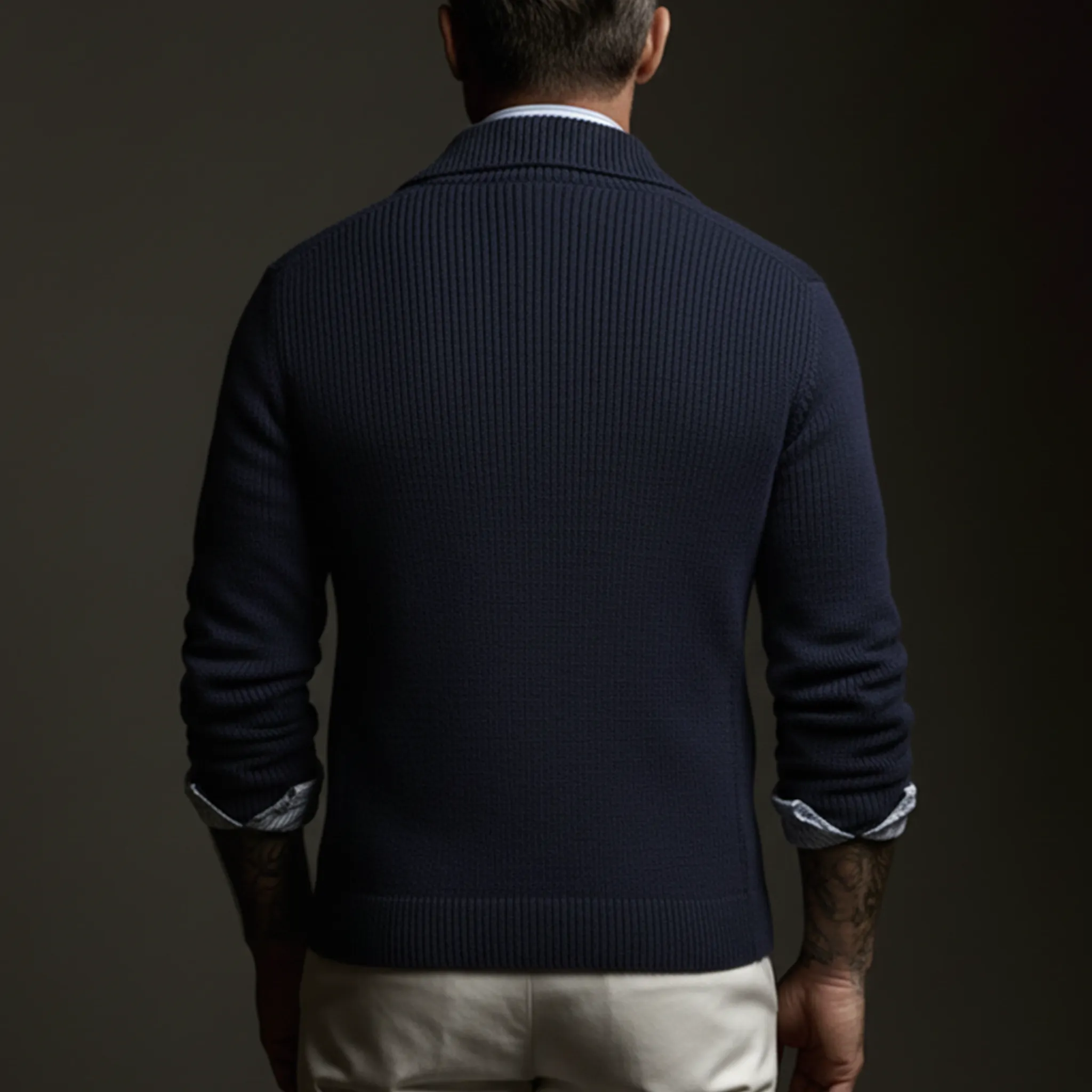 Men's Classic Business Multi-Pocket Knit Cardigan MTA1550K1K sold by Manly product image thumbnail 3