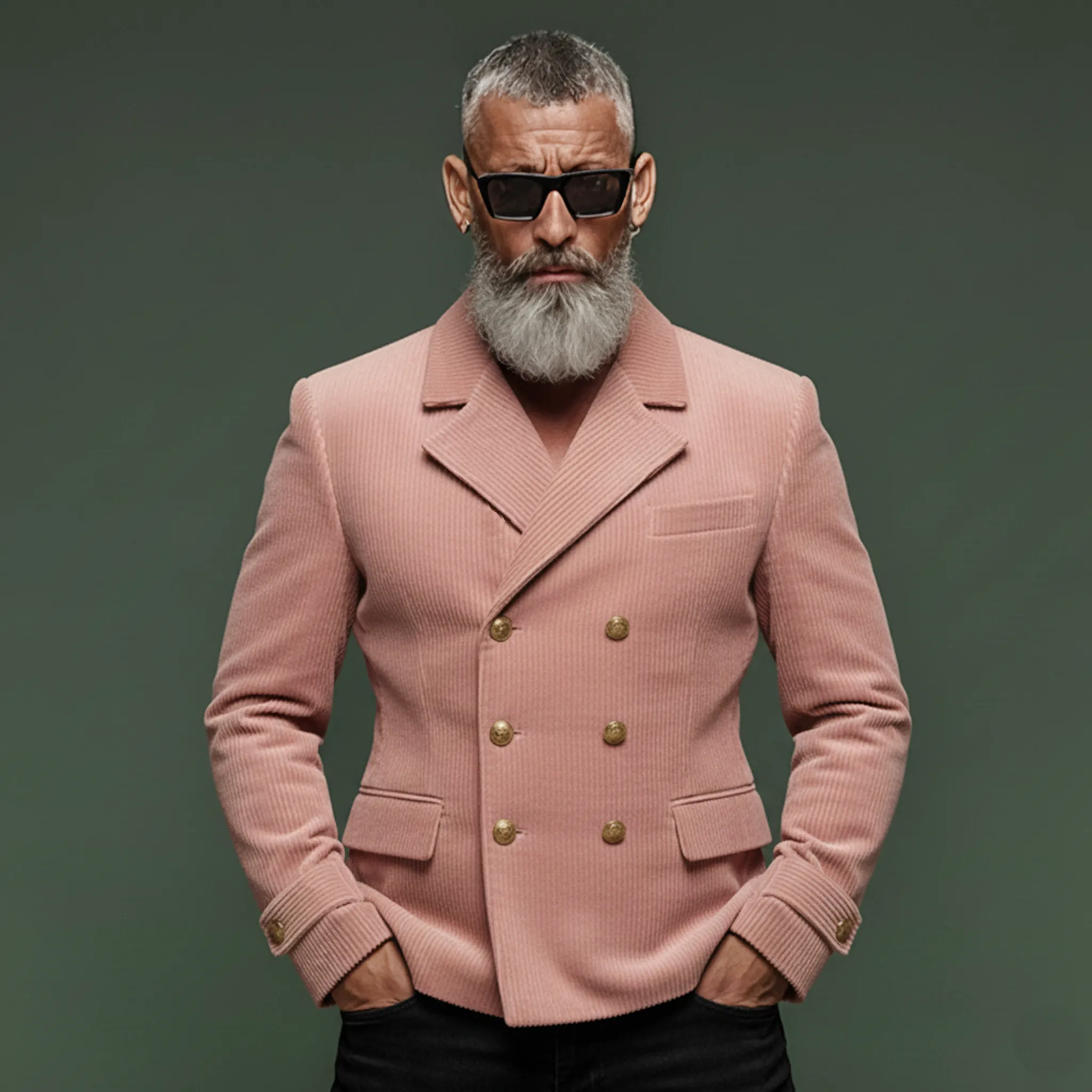 Men's Classic Retro Pink Corduroy Double-breasted Jacket Men's Classic Retro Pink Corduroy Double-breasted Jacket MTA1538K5K sold by Manly product image thumbnail 2