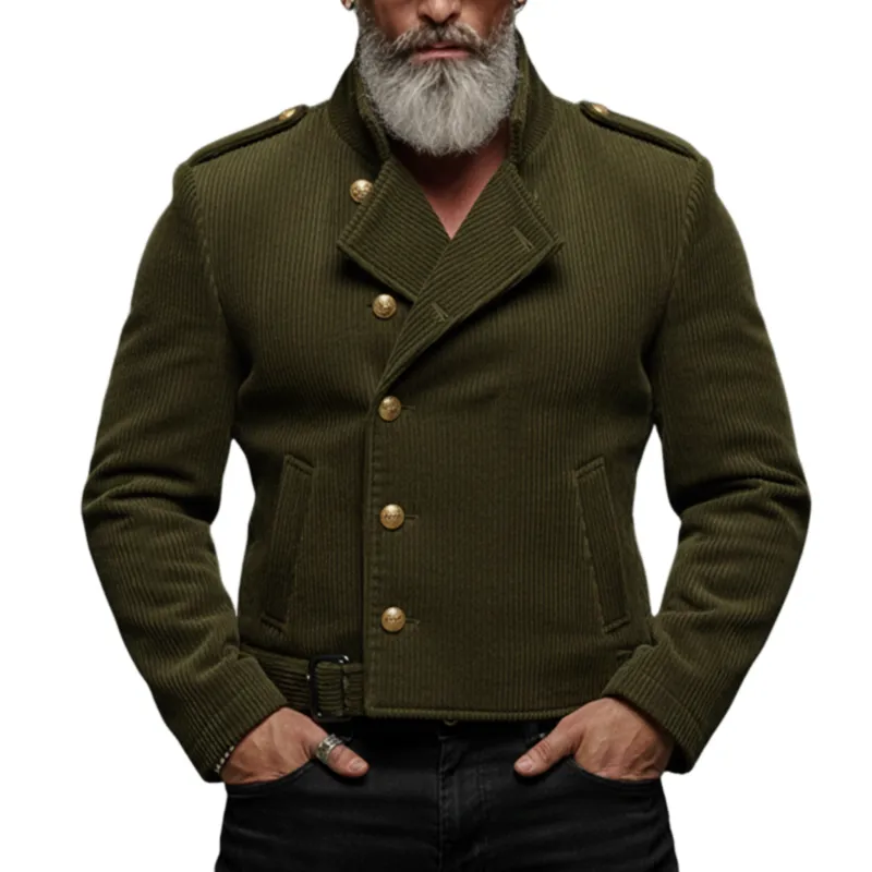 Men's Classic Retro Corduroy Lapel Single-breasted Jacket MTA1596K1K sold by Manly