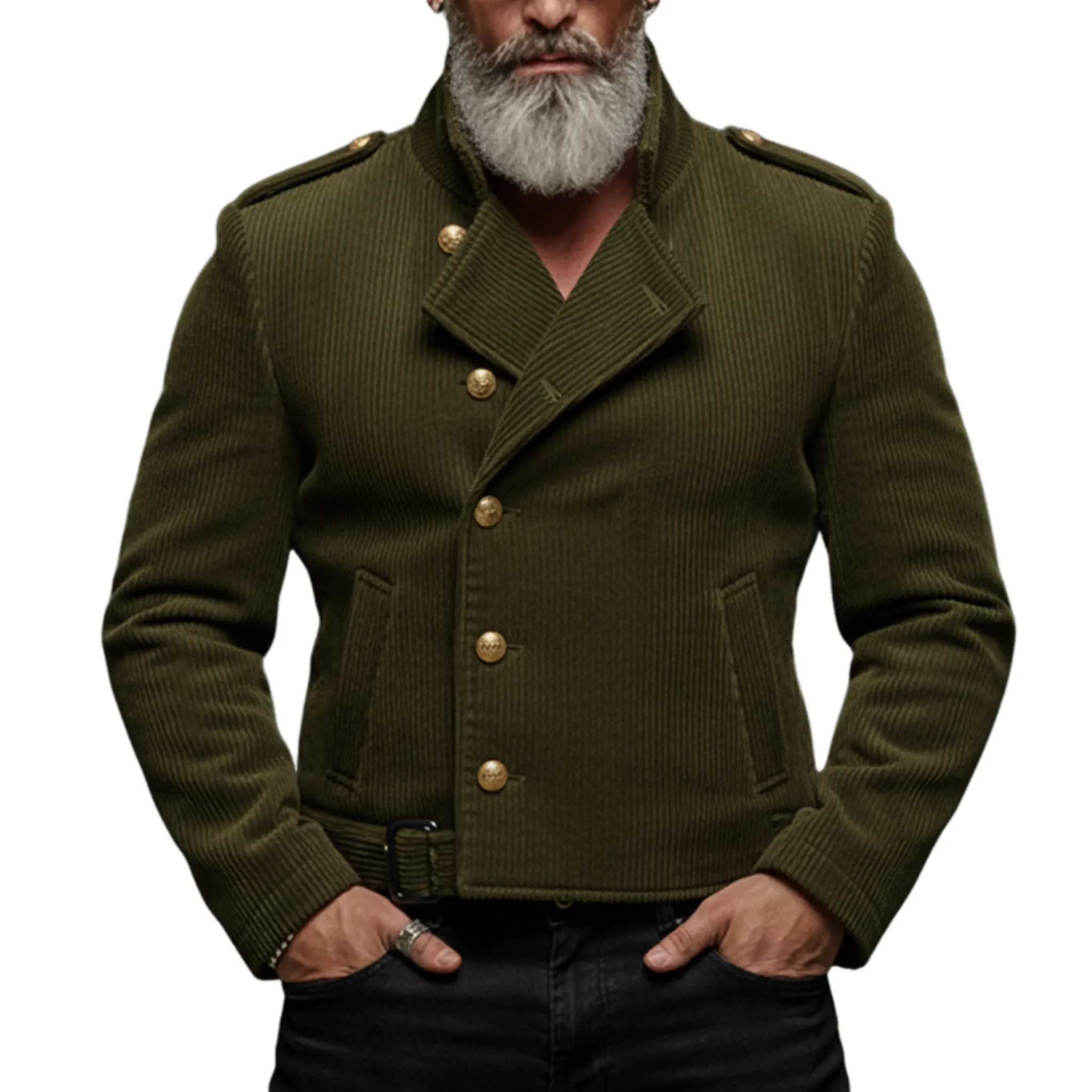 Men's Classic Retro Corduroy Lapel Single-breasted Jacket MTA1596K1K sold by Manly