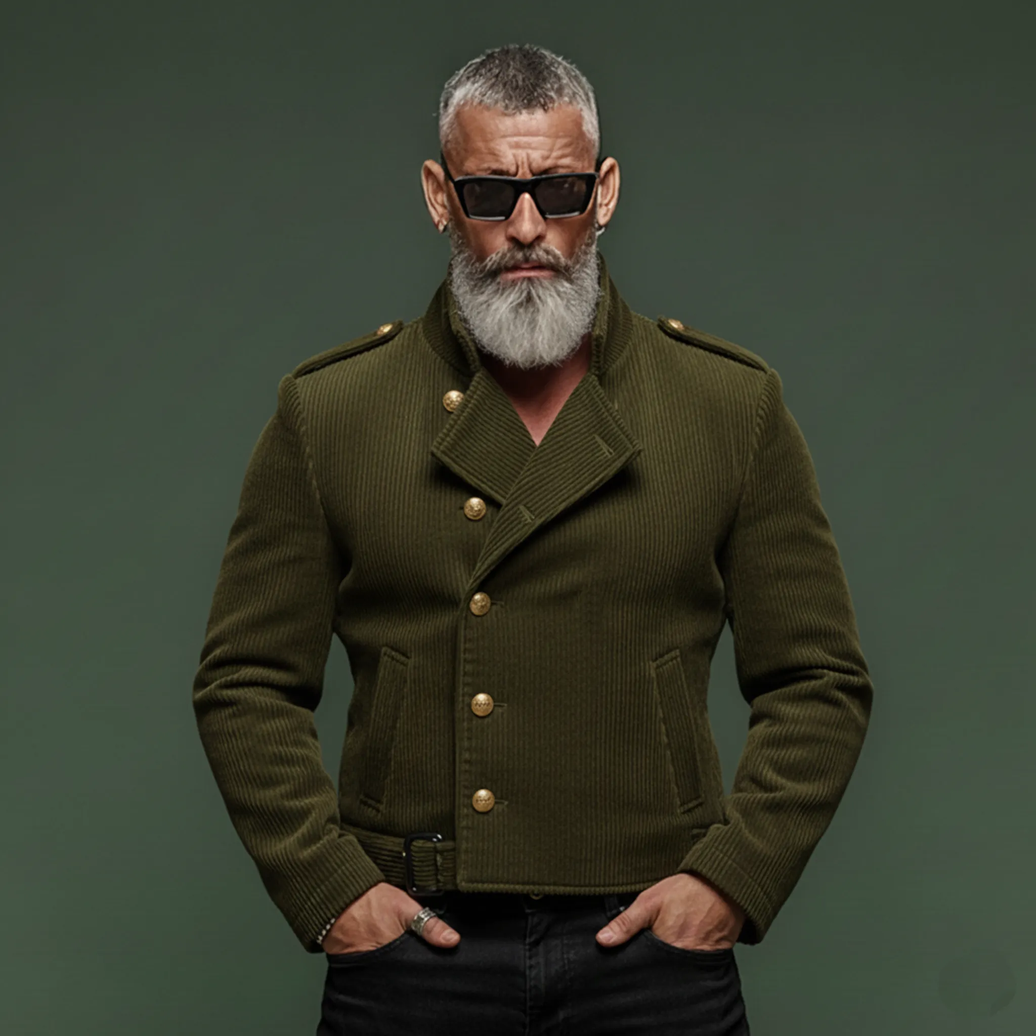 Men's Classic Retro Corduroy Lapel Single-breasted Jacket MTA1596K1K sold by Manly product image thumbnail 2