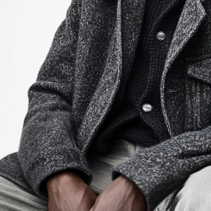 Men's Cotton Blend Lapel Multi-pocket Mid-length Coat MTA1540K8X sold by Manly product image thumbnail 4