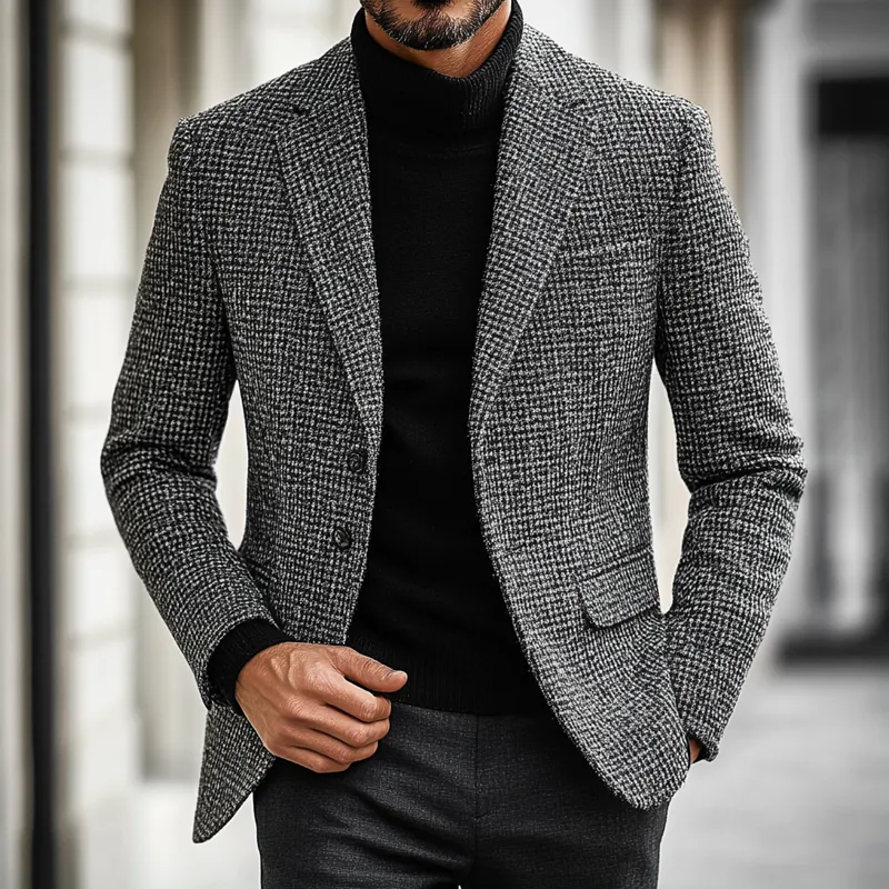 Men's Slim-fit Blended Plaid Retro Blazer MTA1505K6X sold by Manly product image thumbnail 2