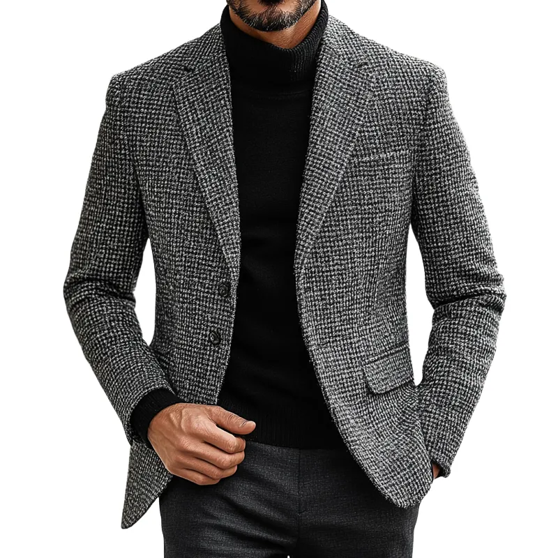 Men's Slim-fit Blended Plaid Retro Blazer MTA1505K6X sold by Manly