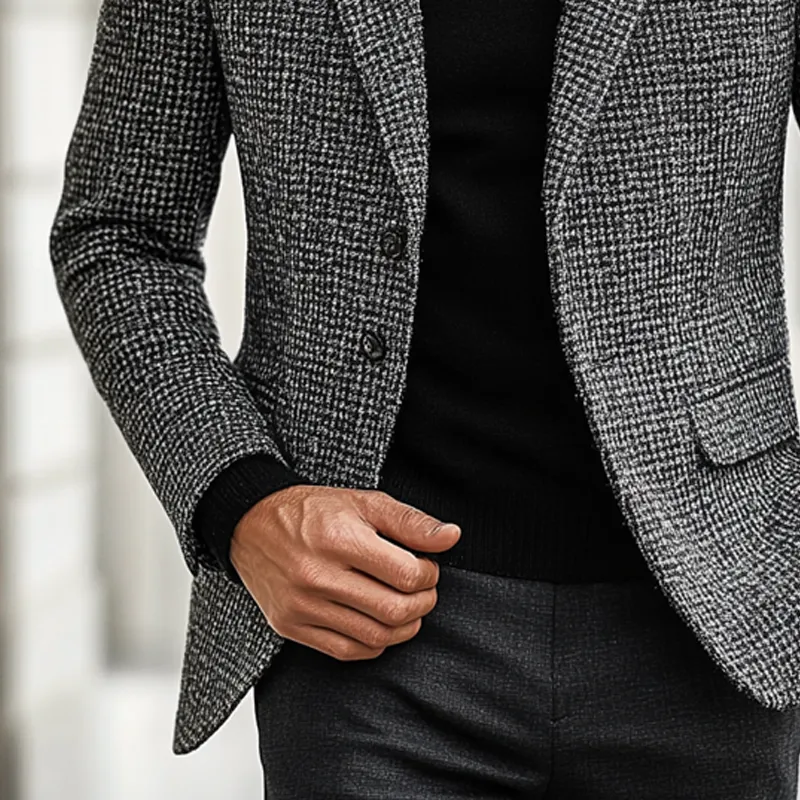 Men's Slim-fit Blended Plaid Retro Blazer MTA1505K6X sold by Manly product image thumbnail 4