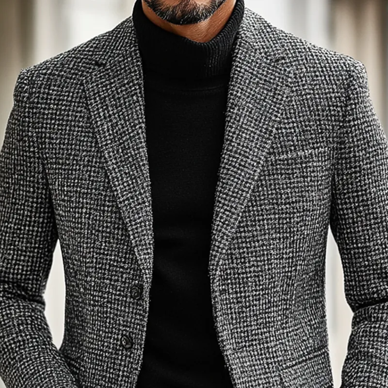 Men's Slim-fit Blended Plaid Retro Blazer MTA1505K6X sold by Manly product image thumbnail 3