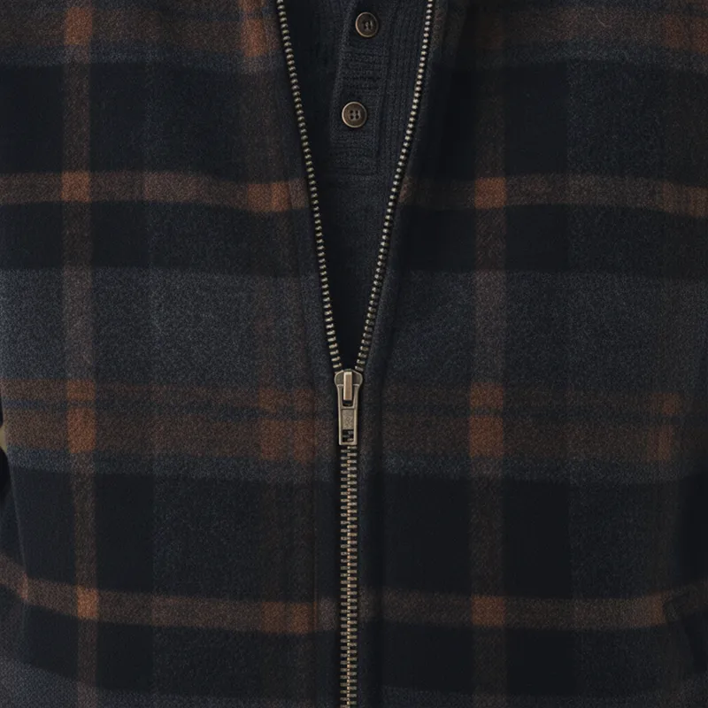 Men's Winter Retro Color-blocked Plaid Faux Wool Zip-up Jacket MTA1804K0P sold by Manly product image thumbnail 3