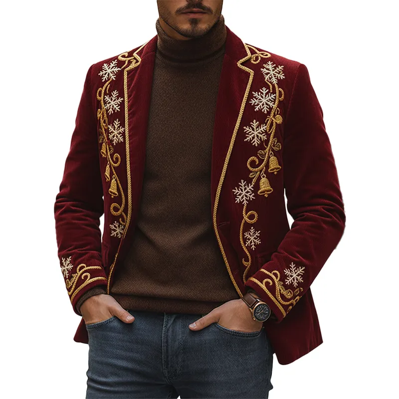 Men's Winter Retro Embroidered Corduroy Button Jacket MTA1861K7P sold by Manly