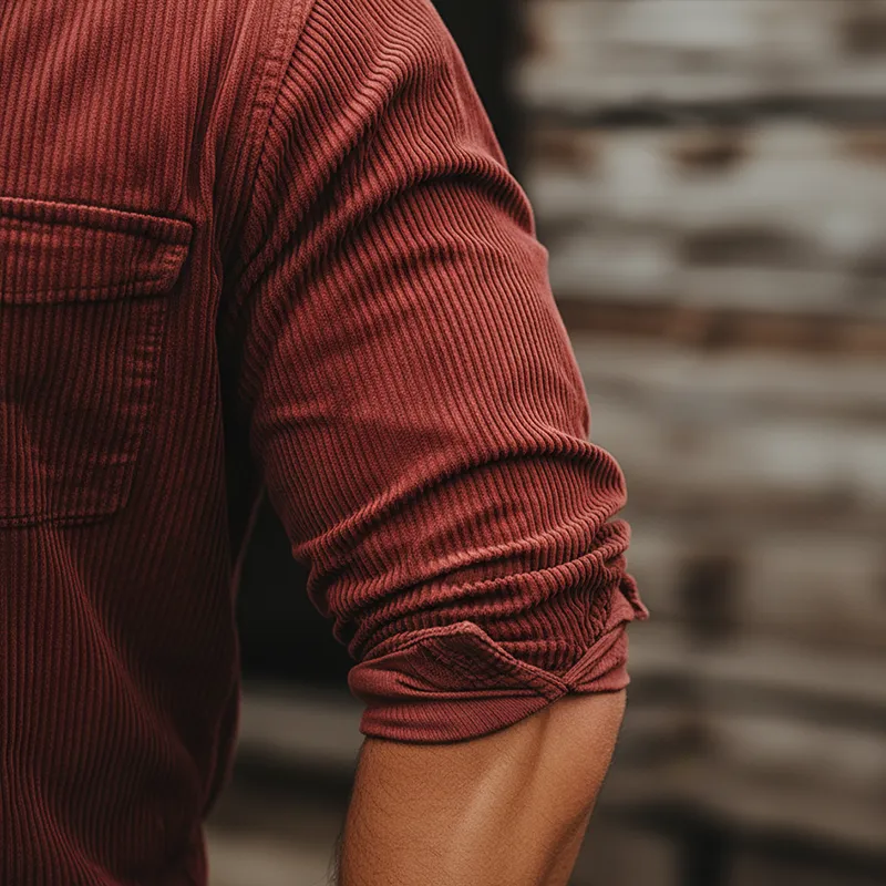 Men's Retro Corduroy Button-Up Shirt MTA1963K0P sold by Manly product image thumbnail 5