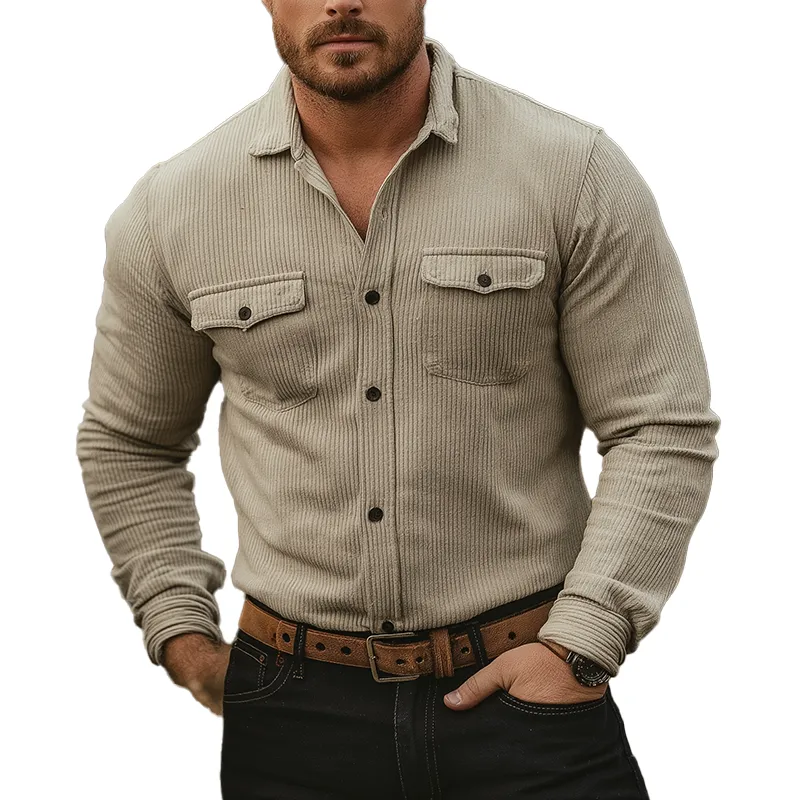 Men's Retro Corduroy Button-Up Shirt MTA1974K5P sold by Manly