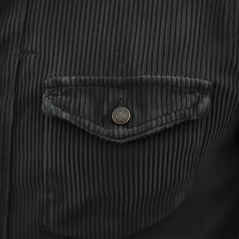 Men's Retro Glossy Corduroy Button-Up Shirt MTA1979K7P sold by Manly product image thumbnail 5